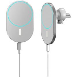 Mobigear Round MagSafe Support Voiture Grille de ventilation Magnétique Universel - Blanc