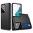 Mobigear Brushed Credit Card Slot Case Black Samsung Galaxy S21 Ultra