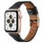 Mobigear Napoli Bracelet Cuir Apple Watch Fermeture boucle ardillon - 49/46/45/44 mm - Noir