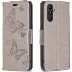 Mobigear Butterfly Housse Samsung Galaxy A24 Etui Porte-Monnaie - Gris