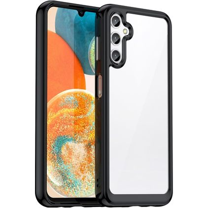 Mobigear Crystal Samsung Galaxy A54 Plastique rigide Coque arrière - Transparent / Noir
