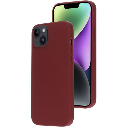 Mobiparts Coque iPhone 14 Plus Coque arrière en Silicone - Plum Red