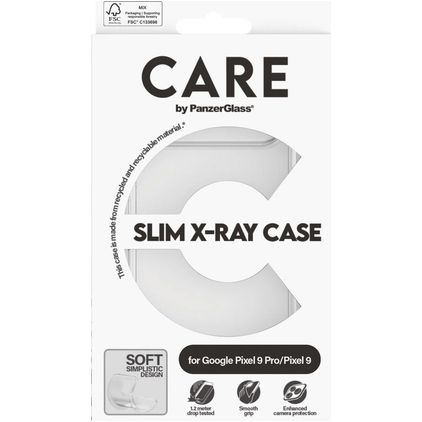 CARE by PanzerGlass Fashionable Coque Transparente Google Pixel 9 Coque arrière en Silicone - Transparent