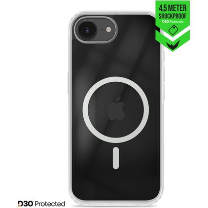Striker X-Core Xtreme Impact Coque Transparente iPhone 16e MagSafe Coque arrière Rigide Anti-Chocs - Transparent