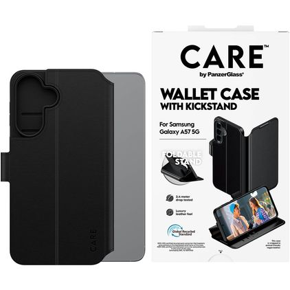 CARE by PanzerGlass Kickstand Housse Samsung Galaxy A57 Etui Porte-Monnaie - Noir