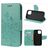 Mobigear Flowers Housse iPhone 12 Mini Etui Porte-Monnaie - Turquoise