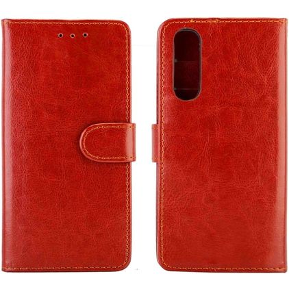Mobigear Wallet Housse OPPO Reno 3 Pro Etui Porte-Monnaie - Marron