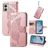 Mobigear Butterfly Housse Motorola Moto E13 Etui Porte-Monnaie - Rose doré