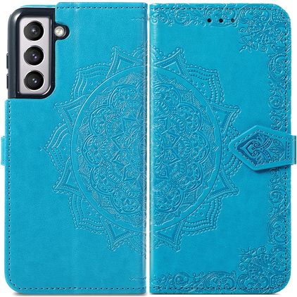 Mobigear Mandala Samsung Galaxy S21 FE Étui Portefeuille - Bleu