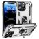 Mobigear Armor Ring Coque iPhone 16 Pro Max Coque arrière Rigide Anti-Chocs avec Anneau-Support - Argent