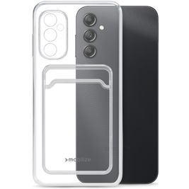 Mobilize Gelly Card Coque Transparente Samsung Galaxy A34 Coque arrière en TPU Souple avec Porte-Cartes - Transparent