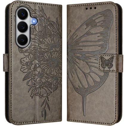 Mobigear Butterfly Housse Samsung Galaxy A27 Etui Porte-Monnaie - Gris