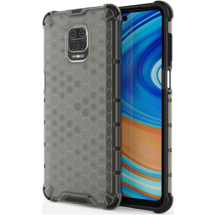 Mobigear Honeycomb Coque Xiaomi Redmi Note 9S Coque arrière Rigide Anti-Chocs - Gris