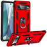 Mobigear Armor Ring Coque Google Pixel 7 Pro Coque arrière Rigide Anti-Chocs avec Anneau-Support - Rouge