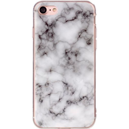 Mobigear Marble Coque iPhone SE (2020) Coque arrière en TPU Souple - White Marble