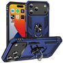 Mobigear Armor Ring Coque iPhone 18 Pro Max Coque arrière Rigide Anti-Chocs avec Anneau-Support - Bleu