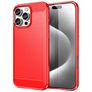 Mobigear Brushed Slim Coque iPhone 16 Pro Coque arrière en TPU Souple - Rouge
