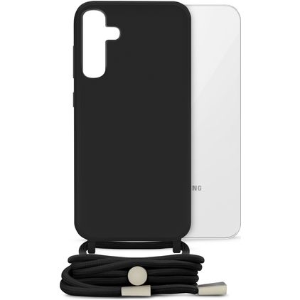 Mobilize Lanyard Gelly Samsung Galaxy S23 FE Coque avec cordon en TPU Souple - Noir