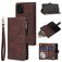Mobigear Zipper Housse iPhone 12 Etui Porte-Monnaie - Marron
