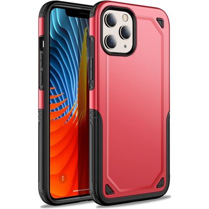 Mobigear Slim Armor Coque iPhone 12 Pro Max Coque arrière Rigide Anti-Chocs - Rouge