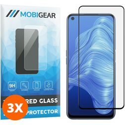 Mobigear Premium Realme 7 Verre trempé Protection d'écran - Compatible Coque - Noir (Lot de 3)