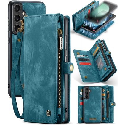 CaseMe 008 Samsung Galaxy S23 FE Coque Étui 2en1 avec coque amovible Portefeuille - Bleu
