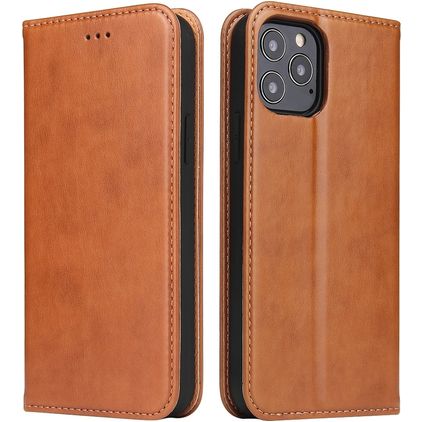 Fierre Shann Art iPhone 12 Mini Étui Portefeuille - Cognac