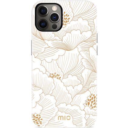 MIO Coque iPhone 12 MagSafe Coque arrière Rigide - White Roses