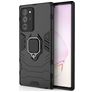 Mobigear Armor Ring Samsung Galaxy Note 20 Ultra Plastique rigide Coque arrière Antichoc avec bague de maintien - Noir