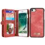 Caseme 008 Housse iPhone 7 Etui avec Coque Détachable Porte-Monnaie - Rouge