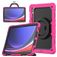Mobigear RingGuard Coque Samsung Galaxy Tab S10 Ultra Coque arrière en Plastique rigide,Silicone + Porte-crayon + Bandoulière + Support Amovible - Magenta