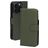 Mobiparts Housse iPhone 16 Pro MagSafe Etui avec Coque Détachable en Cuir Véritable Porte-Monnaie - Vert