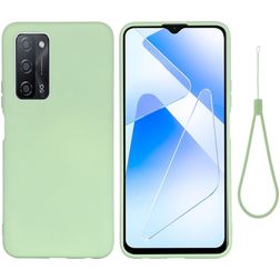 Mobigear Rubber Touch Coque OPPO A54 Coque arrière en Silicone - Vert