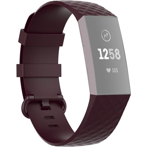 Mobigear Cross Bracelet Silicone Fitbit Charge 4 Fermeture boucle ardillon - Bordeaux