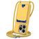 Mobigear Lanyard Card iPhone 16 Pro Coque avec cordon en Silicone et Porte-Cartes - Jaune