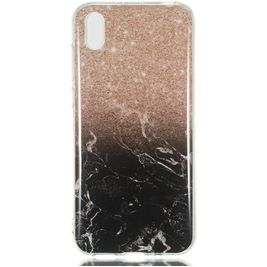 Mobigear Marble Coque Huawei Y5 (2019) Coque arrière en TPU Souple - Noir / Rose doré