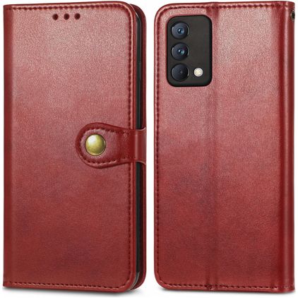 Mobigear Snap Button Housse Realme GT Master Edition Etui Porte-Monnaie - Marron