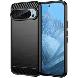 Mobigear Brushed Slim Coque Google Pixel 9 Pro Coque arrière en TPU Souple - Noir