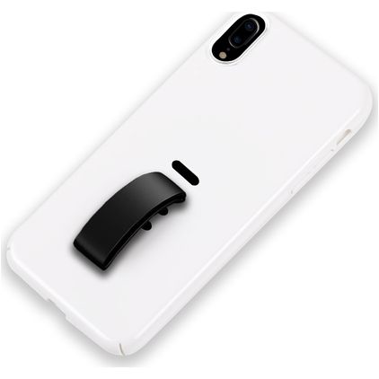 Mobigear Rubber Ring iPhone XS Max Plastique rigide Coque arrière avec bague de maintien - Blanc