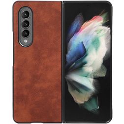 Mobigear Excellent Samsung Galaxy Z Fold 4 Plastique rigide Coque arrière - Marron