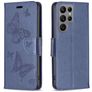 Mobigear Butterfly Housse Samsung Galaxy S24 Ultra Etui Porte-Monnaie - Bleu