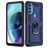 Mobigear Armor Ring Motorola Moto G71 5G Plastique rigide Coque arrière Antichoc avec bague de maintien - Bleu
