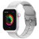 Mobigear Dashed Bracelet Silicone Apple Watch Fermeture boucle ardillon - 49/46/45/44 mm - Blanc