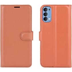 Mobigear Classic Housse OPPO Reno 4 Etui Porte-Monnaie - Marron
