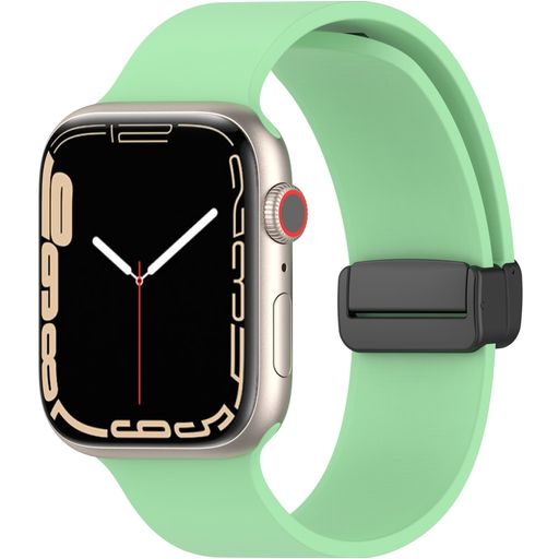 Mobigear Sport Mag Bracelet Silicone Apple Watch Fermeture magnétique - 42/41/40/38 mm - Vert pastel