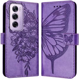 Mobigear Butterfly Housse OPPO Reno 12 Pro Etui Porte-Monnaie - Violet