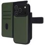 Mobiparts Housse iPhone 17 Pro Etui avec Coque Détachable en Cuir Véritable Porte-Monnaie - Vert