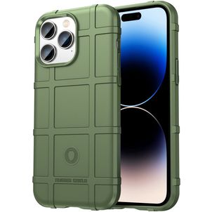 Mobigear Rugged Shield Coque iPhone 14 Pro Coque arrière en TPU Souple Anti-Chocs - Vert