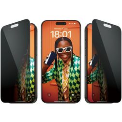 PanzerGlass Ultra-Wide Fit iPhone 15 Pro Max Verre trempé Protection d'écran Anti-espion - Compatible coque + Cadre de pose