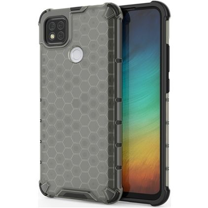 Mobigear Honeycomb Xiaomi Redmi 9C Plastique rigide Coque arrière Antichoc - Gris